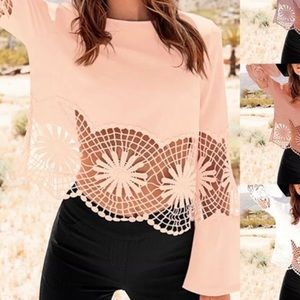 Venus blush crochet blouse